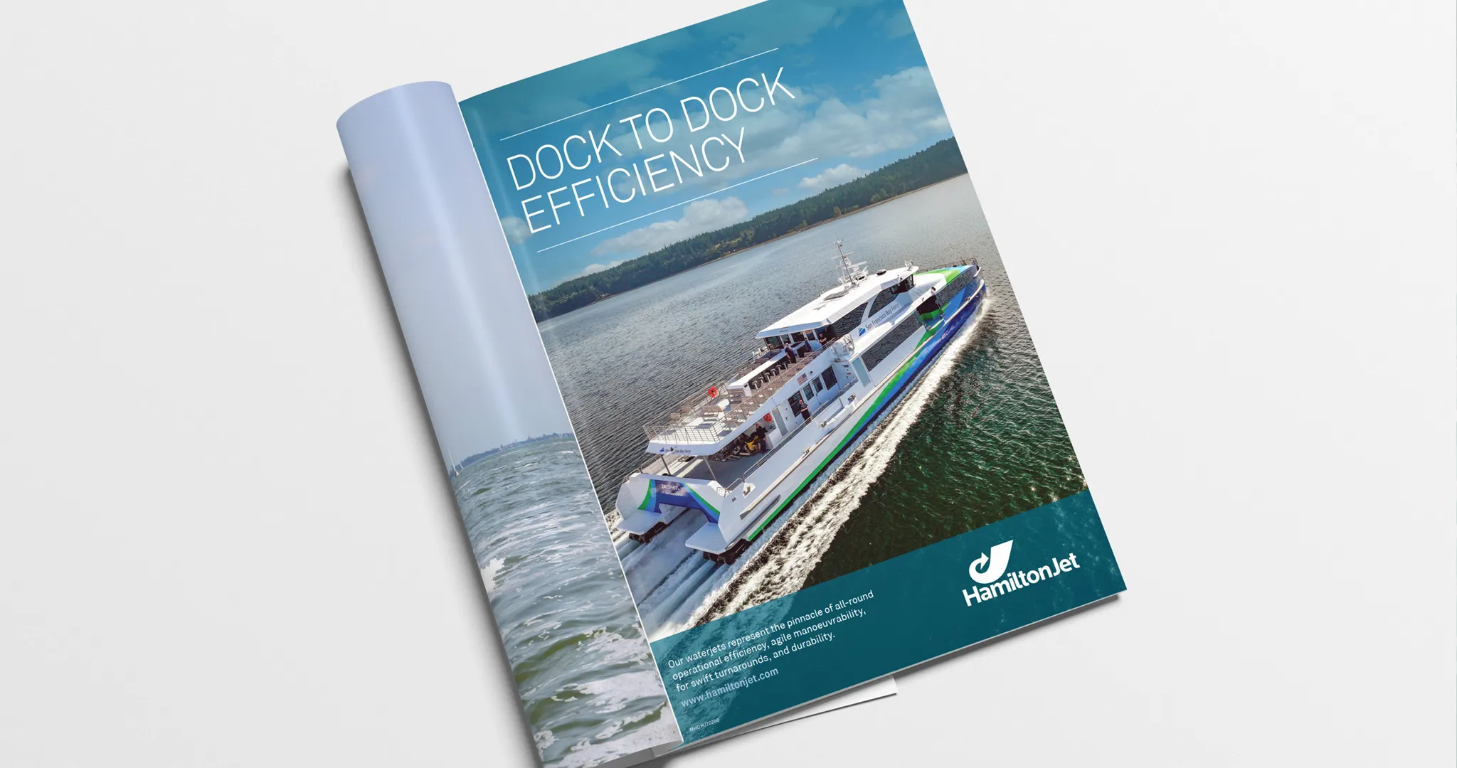 HamiltonJet Dock to Dock Efficiency magazine ad